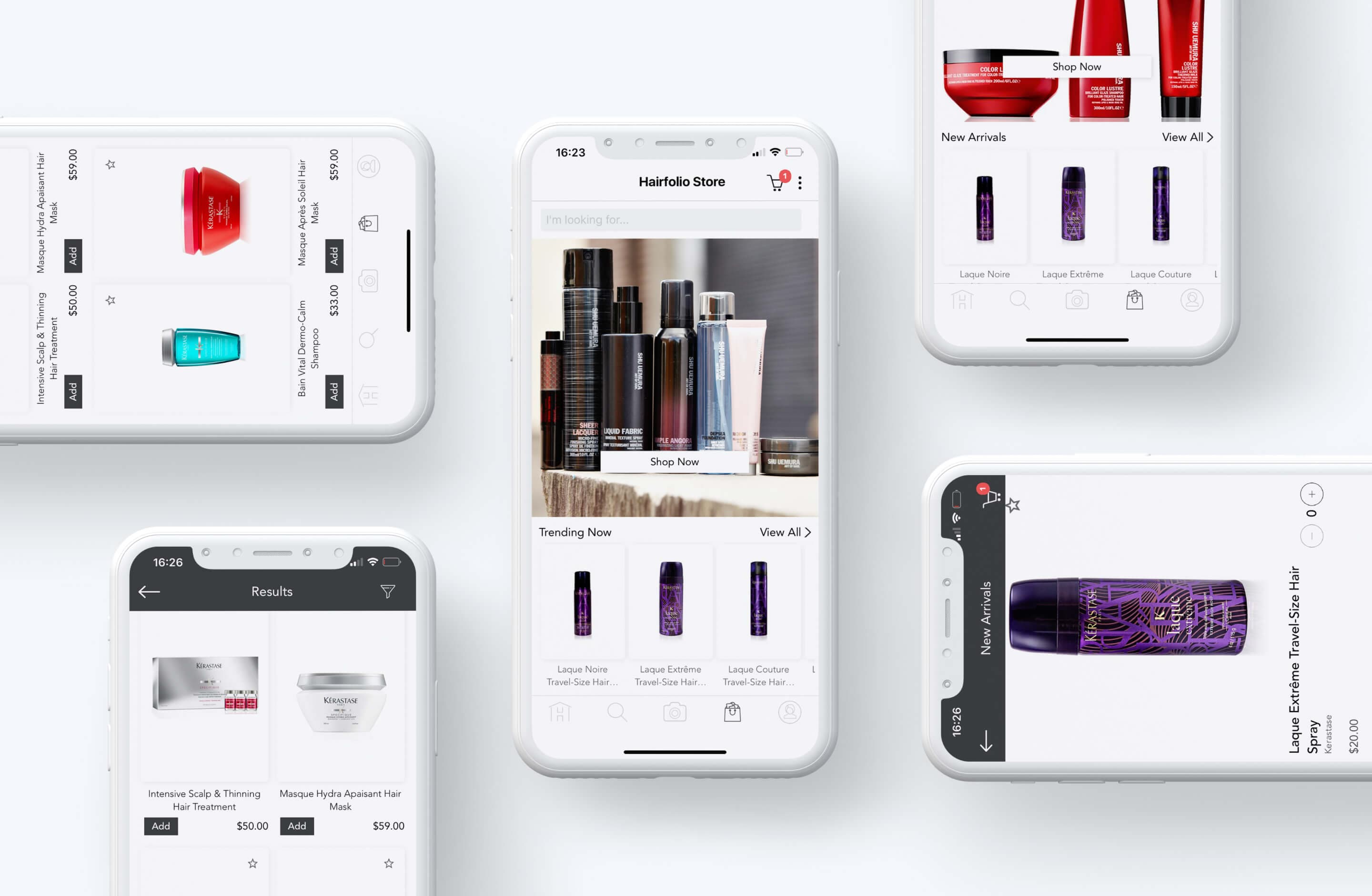 Mobile search results for hair care products