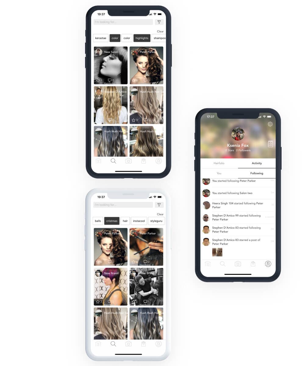 Mobile design for hairstyle app