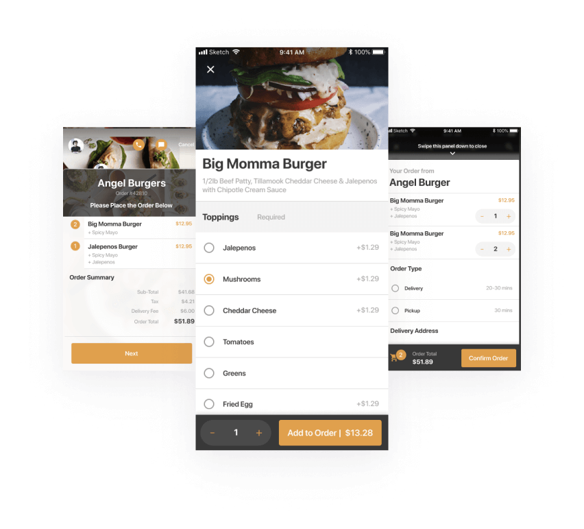 Developing a mobile food delivery app