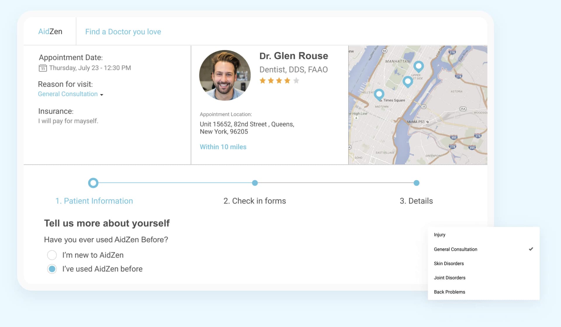 Appointment check-in flow user experience