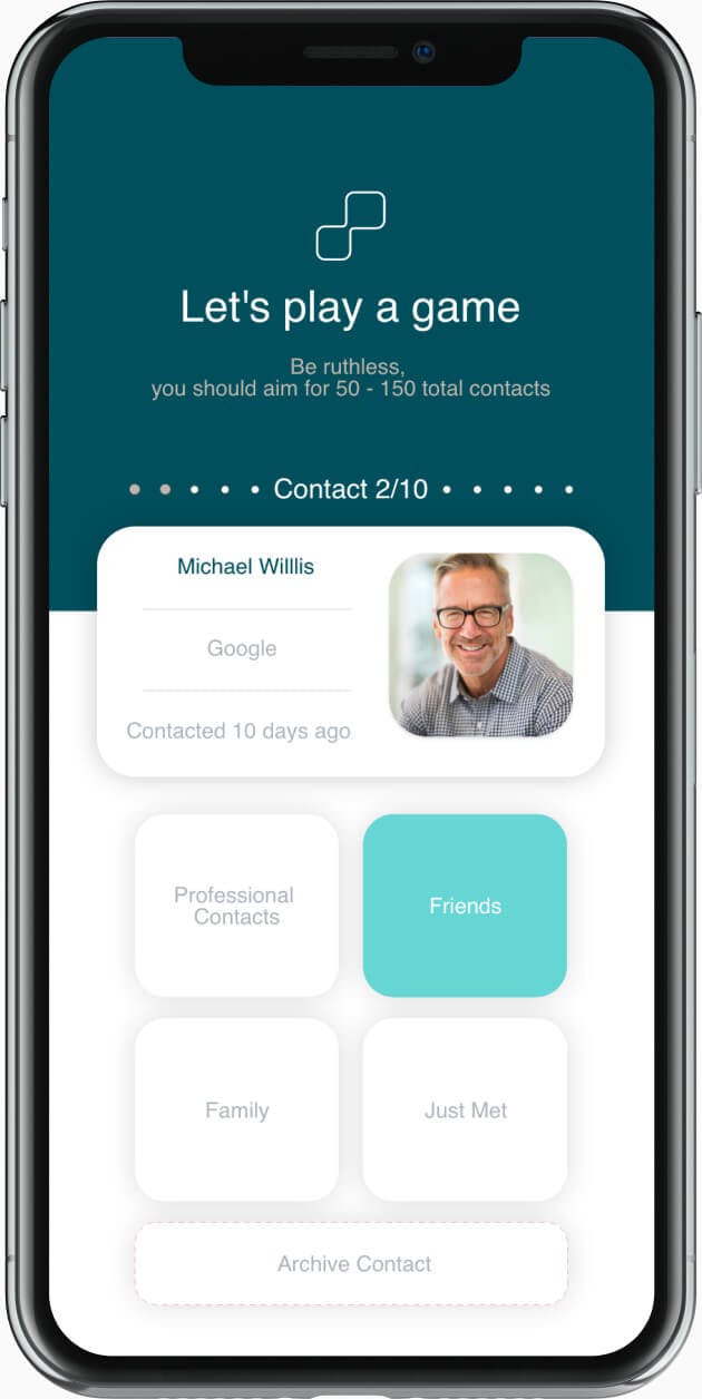 Adding a contact profile in mobile app
