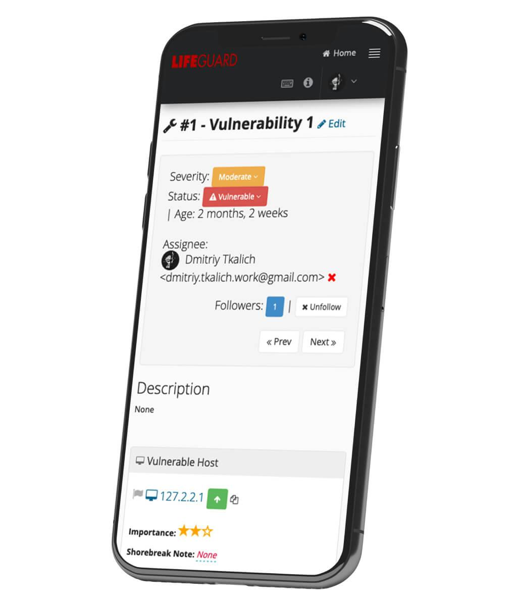 Report for vulnerabilities scanning on mobile device