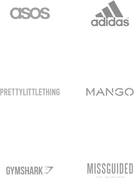 Logos of famous clothing retailers