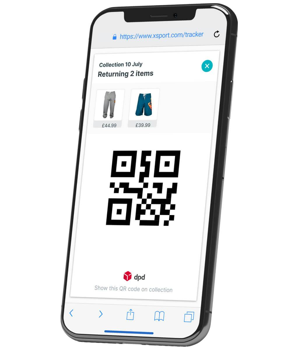 Customer account with qr-code for tracking parcel