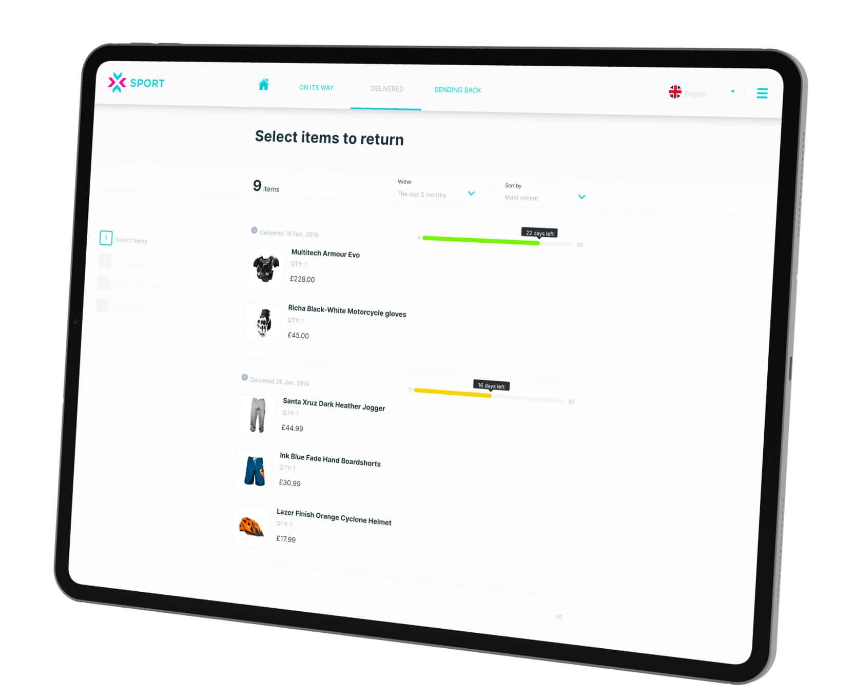 B2B product for tracking returns from online store