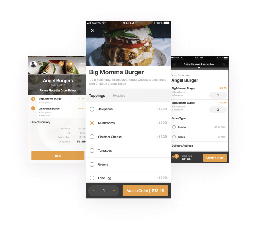 Developing a mobile food delivery app