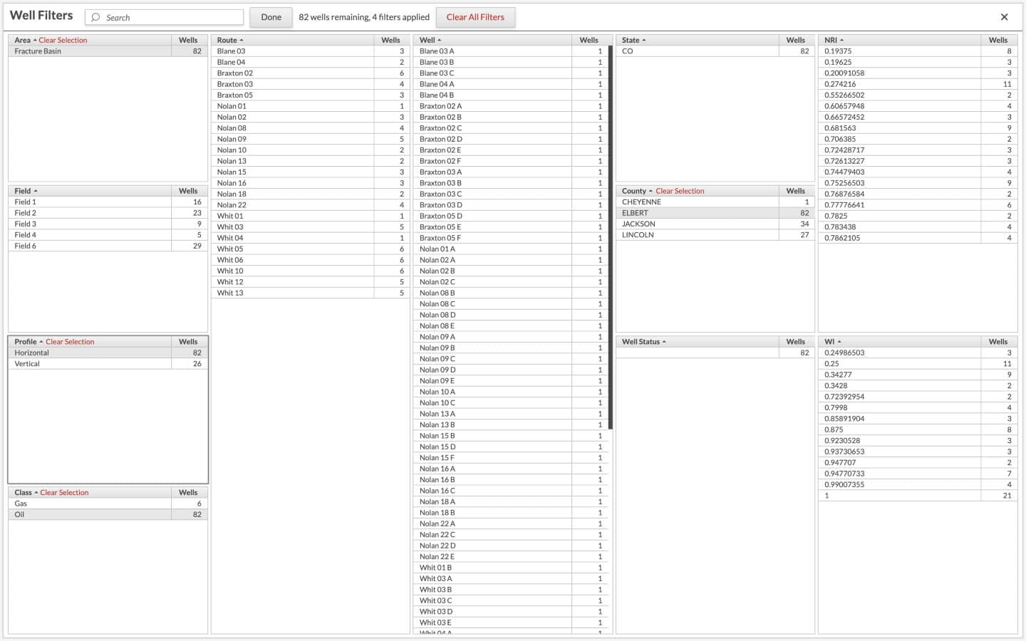 Gas extraction capacity change details